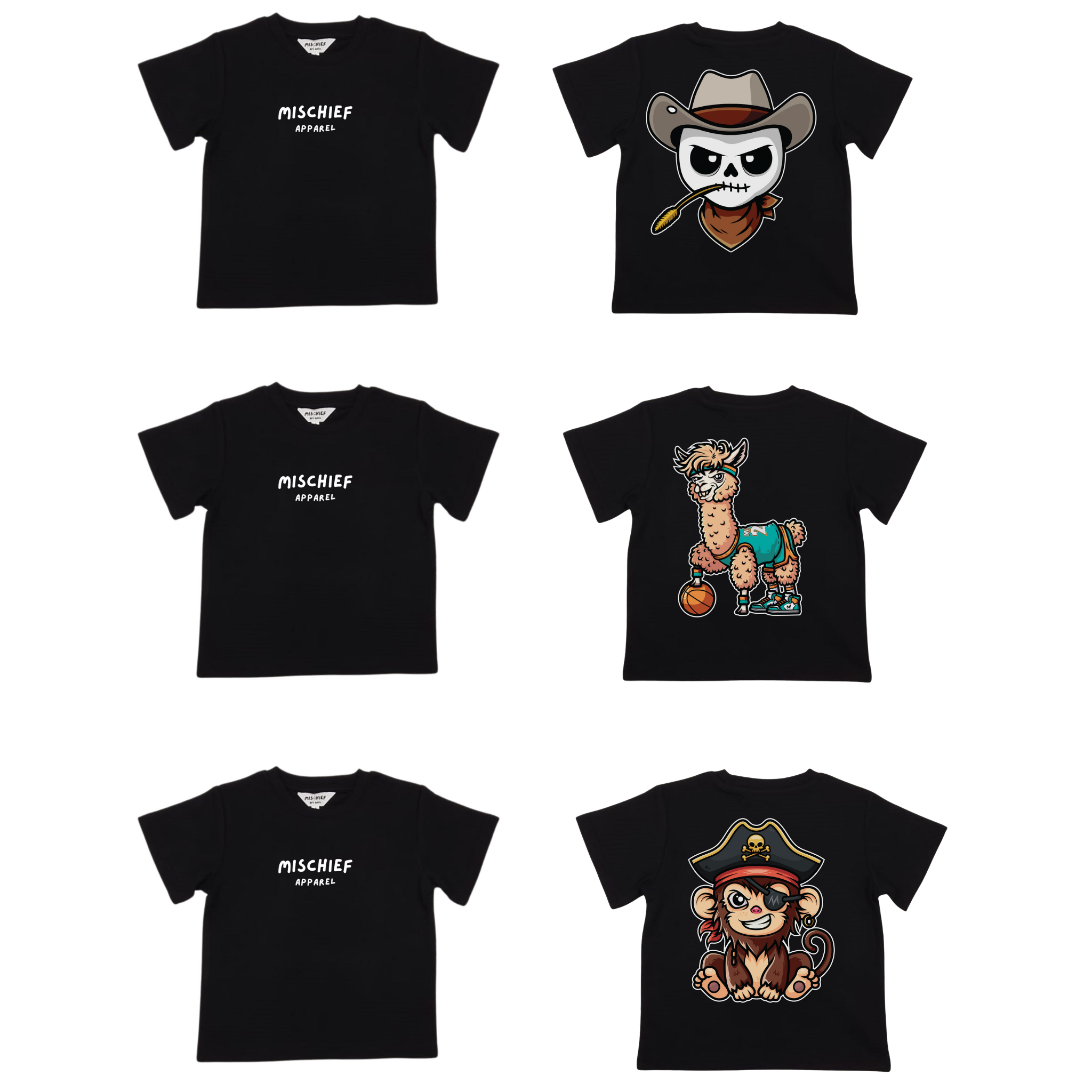 Bundle of Trouble Character Tee 3-Pack Size 1-4 - Mischief Apparel