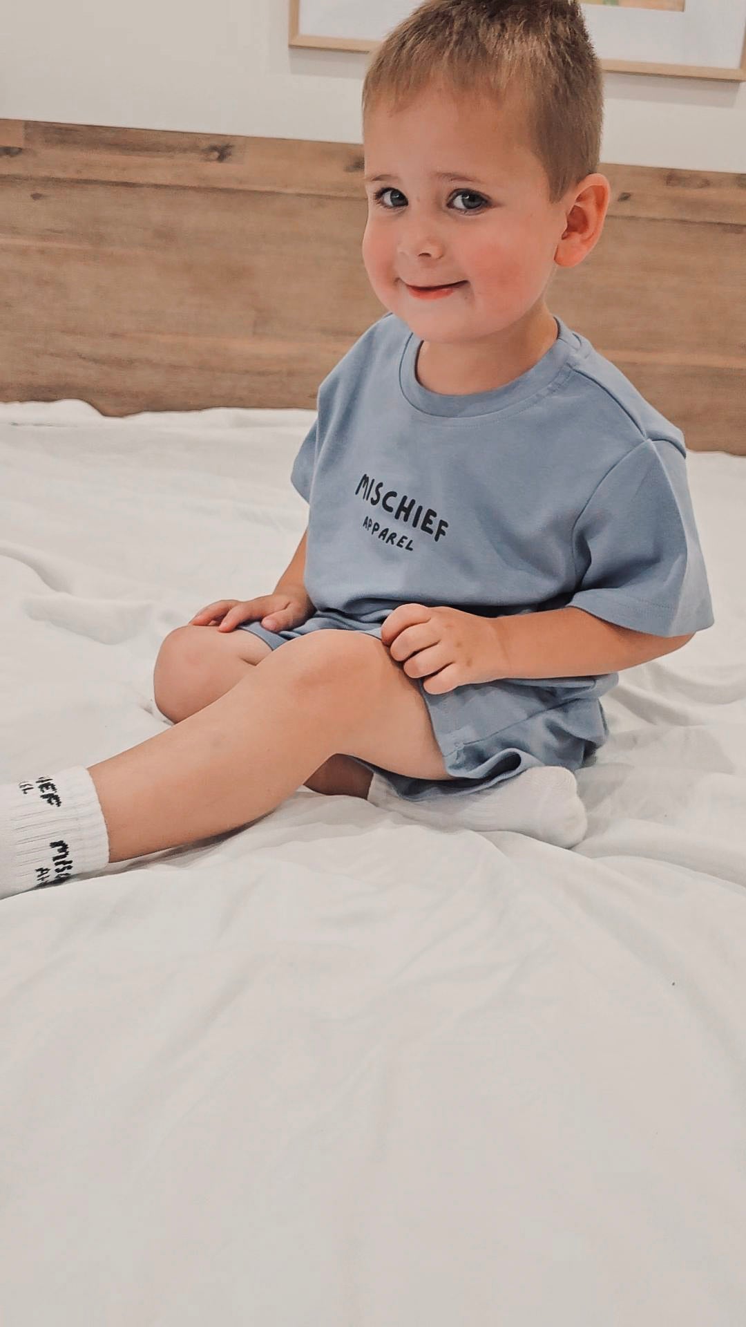 Kids Summer Llama Set - Blue - Mischief Apparel