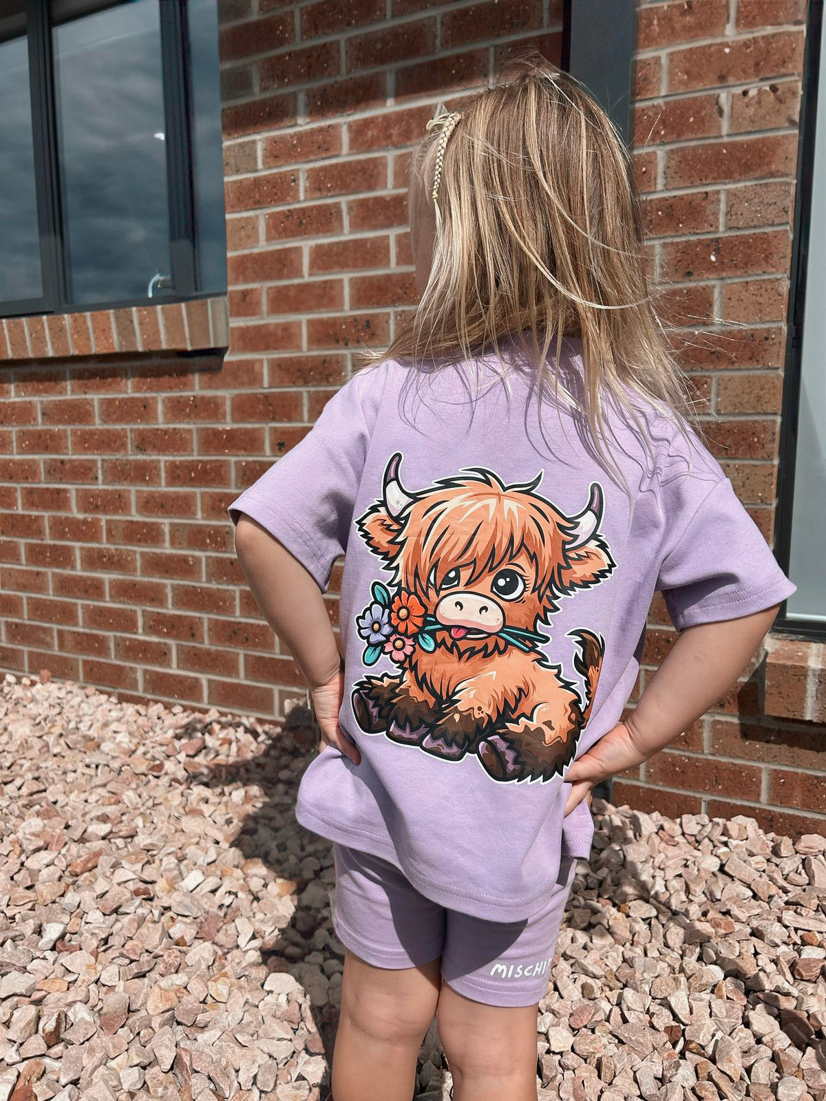 Kids Summer Cow Set - Purple - Mischief Apparel