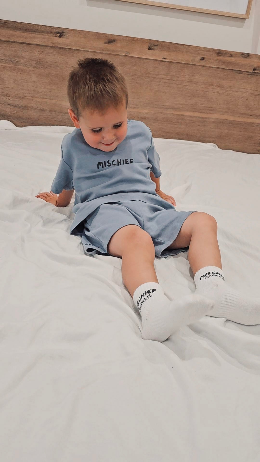 Kids Summer Llama Set - Blue - Mischief Apparel
